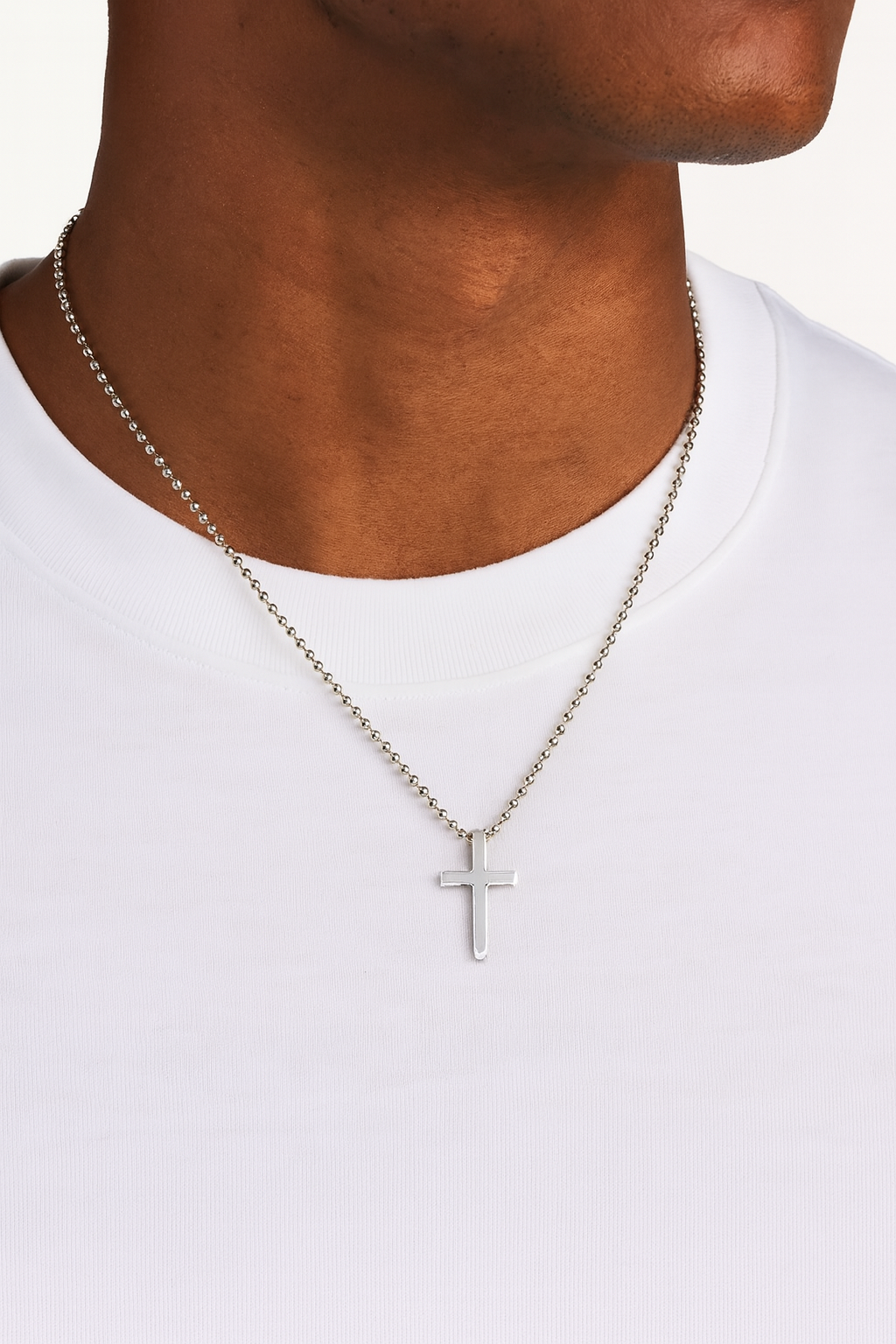 Small Cross Silver Necklace