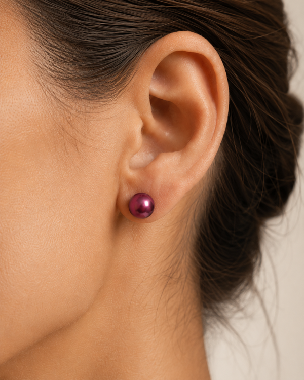 Ms Allure Ocean Colours Earrings — gold-tone and purple genuine pearl earrings with an elegant, feminine finish.