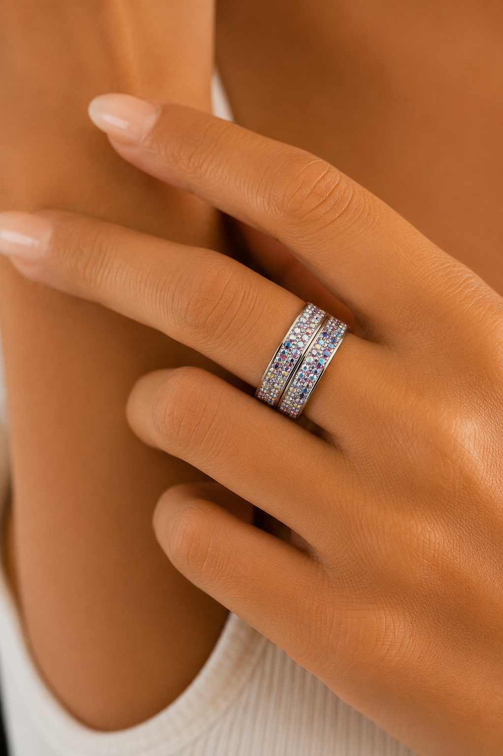 Ms Allure Dressed To Kill Rings — clear and gold-tone cubic zirconia band ring with an elegant, feminine finish.