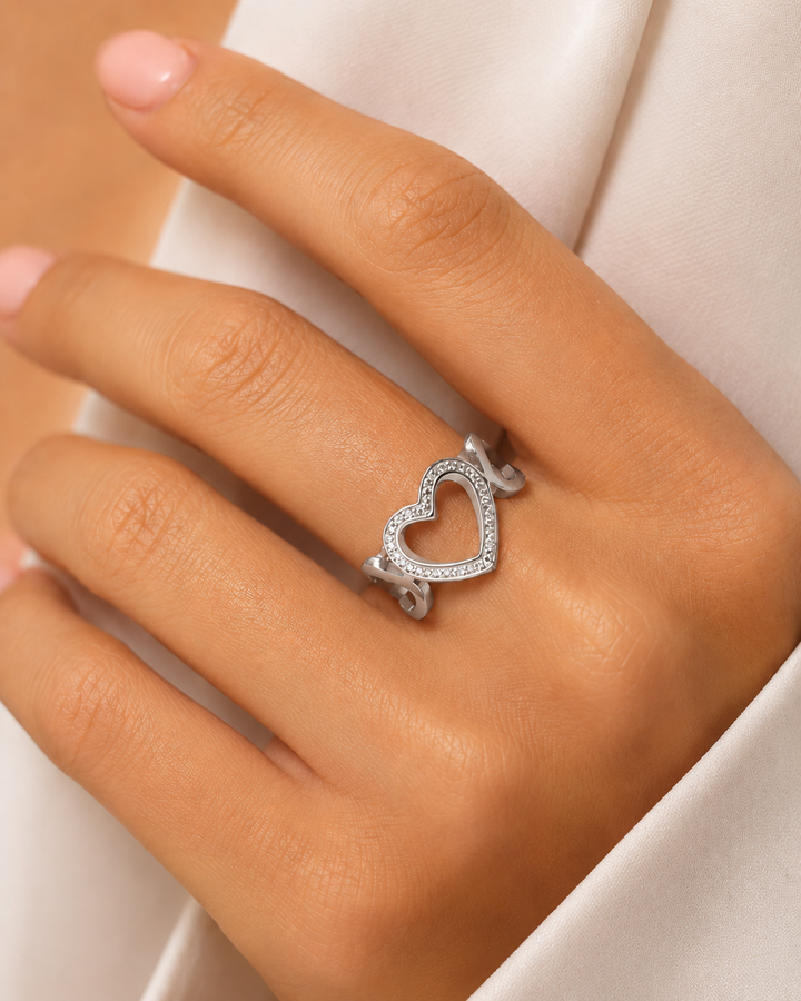 Ms Allure Infinite Heart Rings — gold-tone cubic zirconia ring with an elegant, feminine finish.