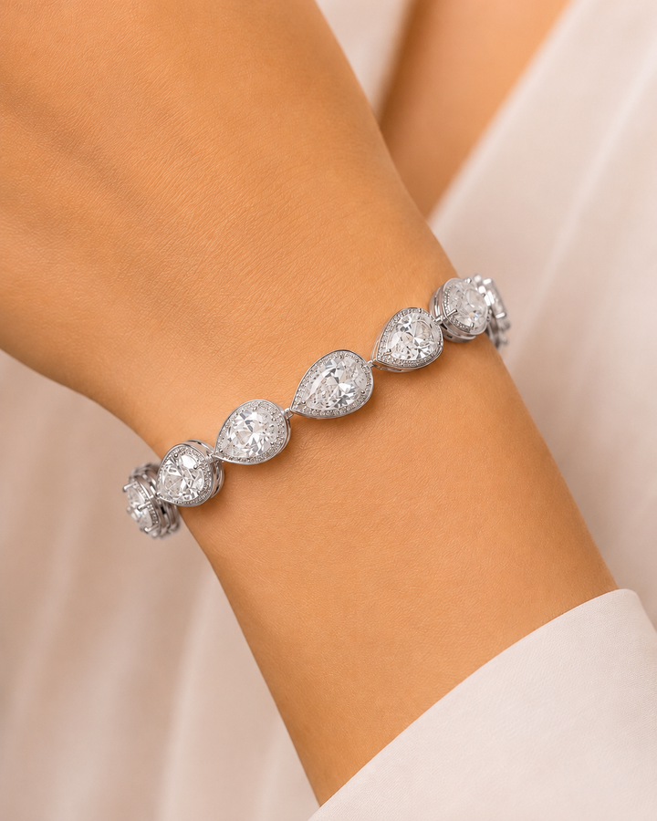 Ms Allure Princess Jasmine Bracelet — silver-tone cubic zirconia bracelet with an elegant, feminine finish.