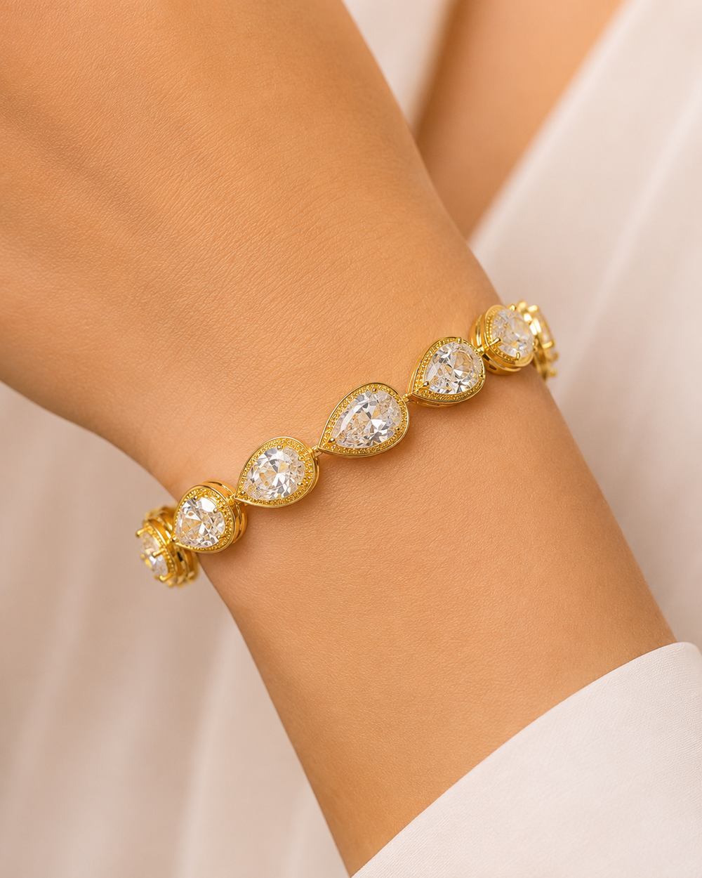 Ms Allure Princess Jasmine Bracelet — silver-tone cubic zirconia bracelet with an elegant, feminine finish.