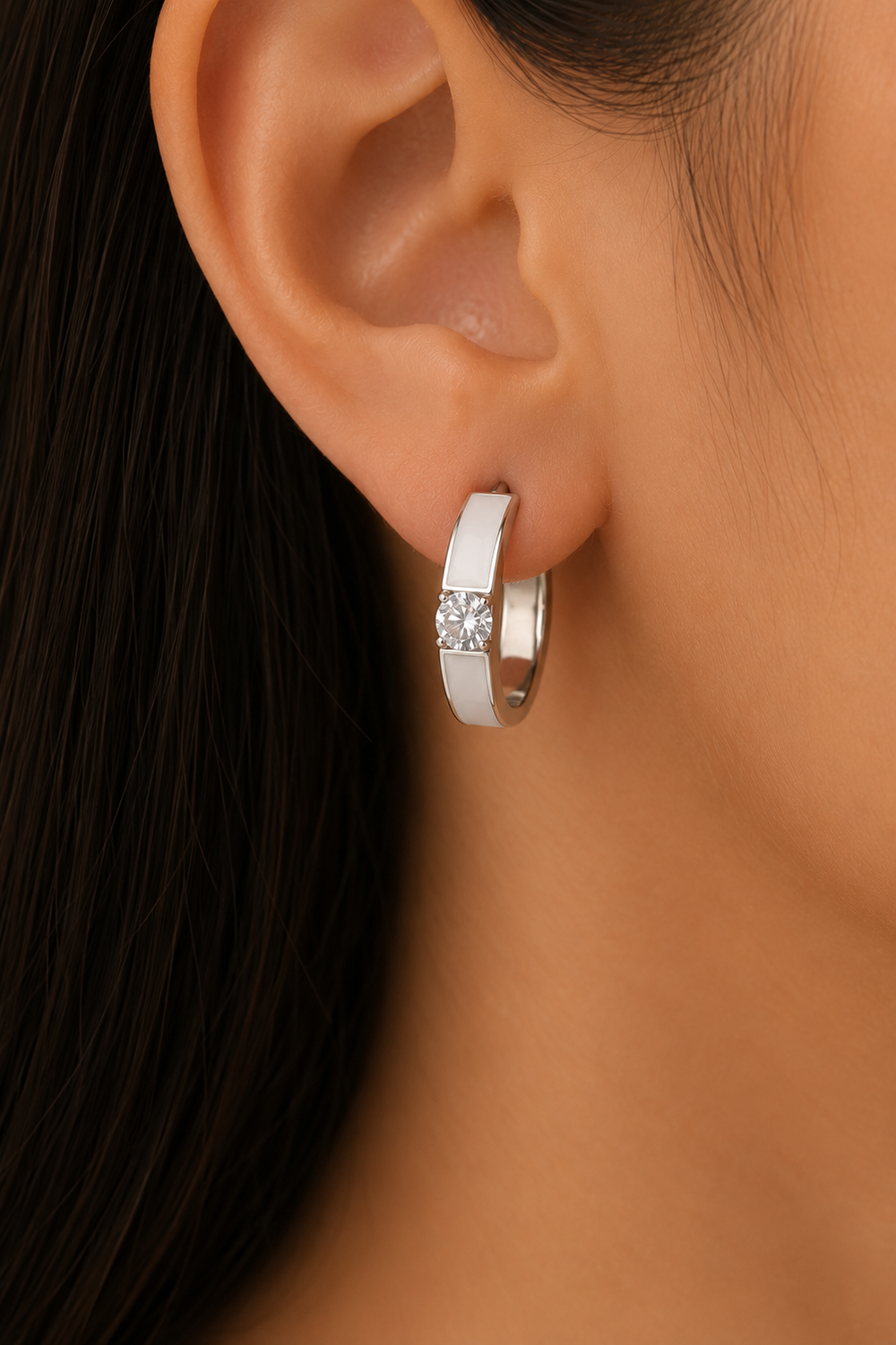 Ms Allure World Of Colour Earrings — black and silver-tone cubic zirconia earrings with an elegant, feminine finish.