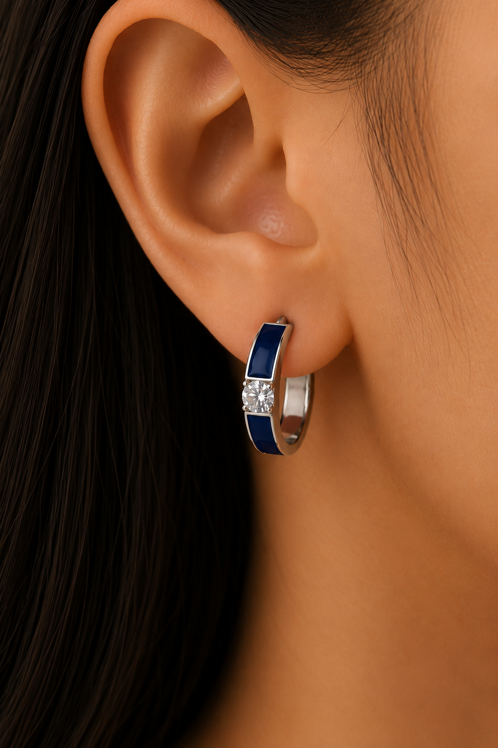 Ms Allure World Of Colour Earrings — black and silver-tone cubic zirconia earrings with an elegant, feminine finish.