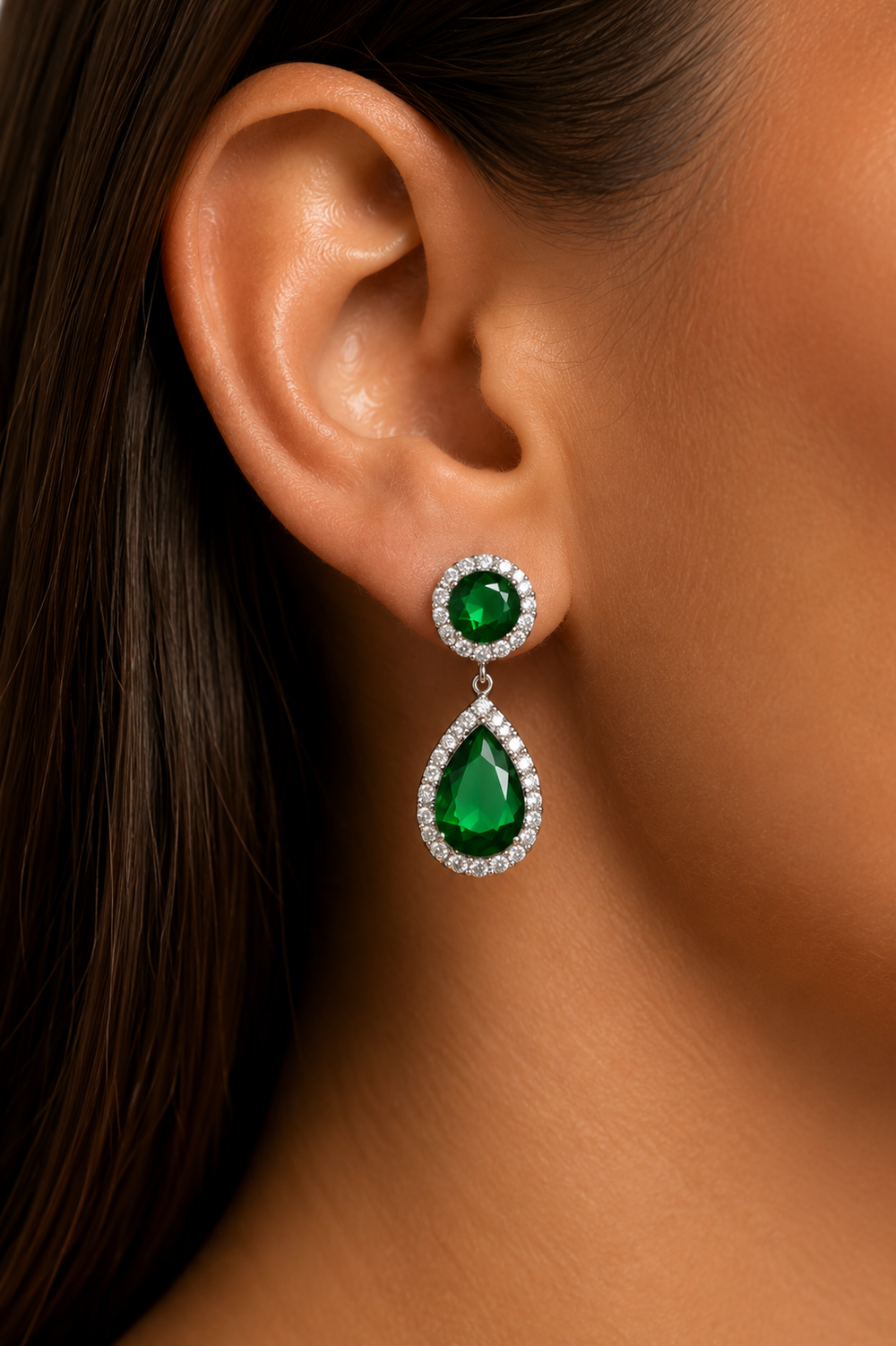Ms Allure Hollywood Earrings — silver-tone cubic zirconia earrings with an elegant, feminine finish.