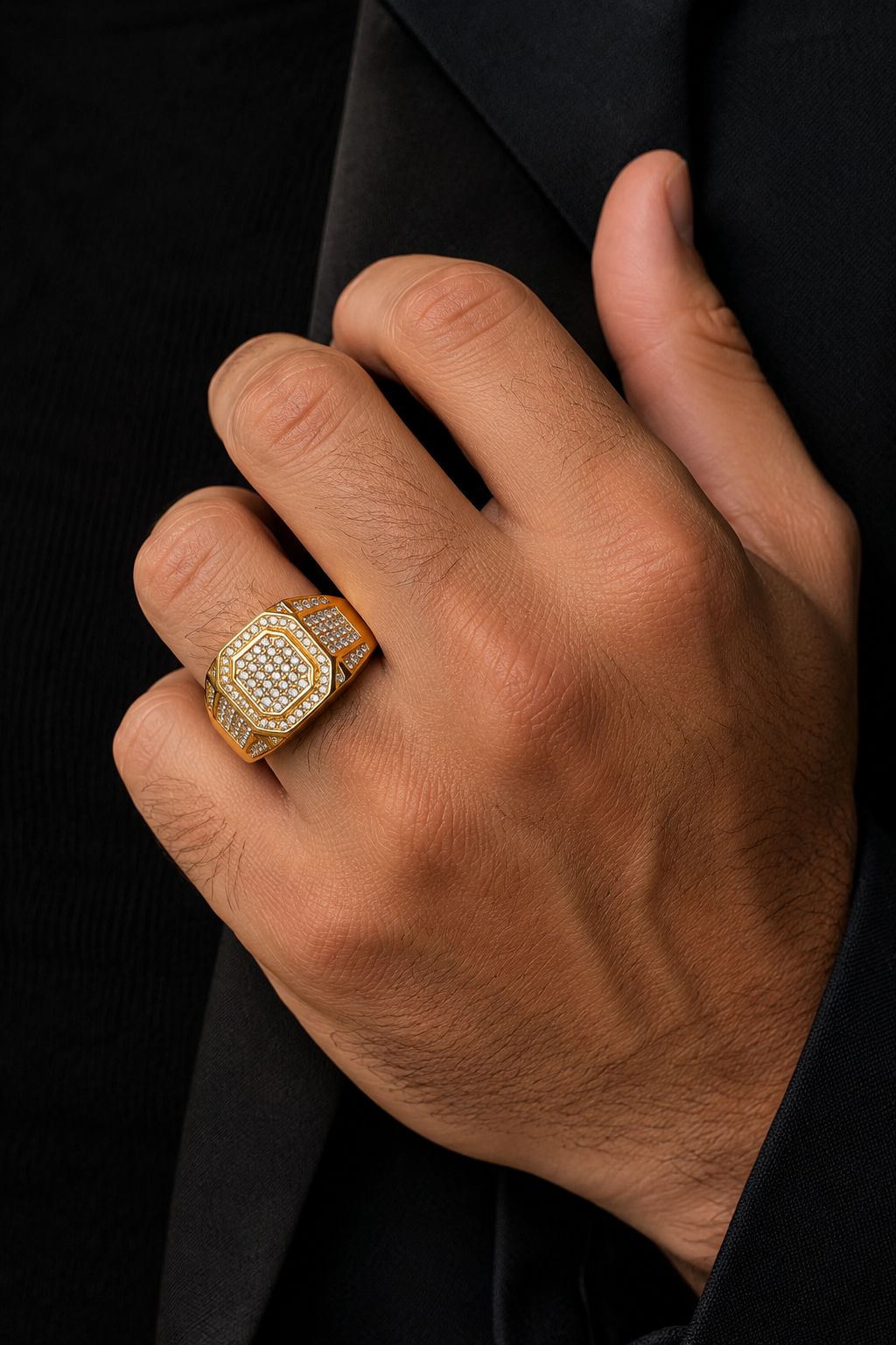 Ms Allure Big Boss Rings — gold-tone cubic zirconia ring with an elegant, feminine finish.
