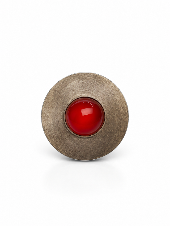 Coral & Grey Ebony Statement Ring
