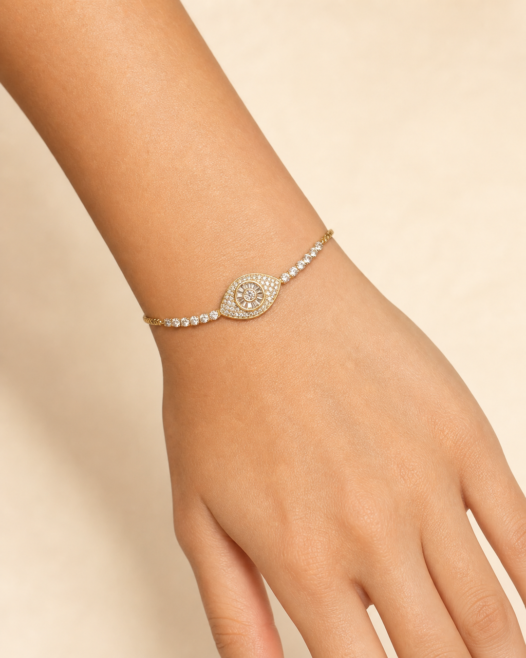 Ms Allure Eye of the Beholder Bracelet — silver-tone cubic zirconia bracelet with an elegant, feminine finish.