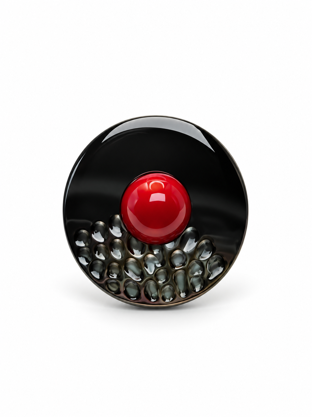 Crimson Eclipse Mother of Pearl Statement Ring