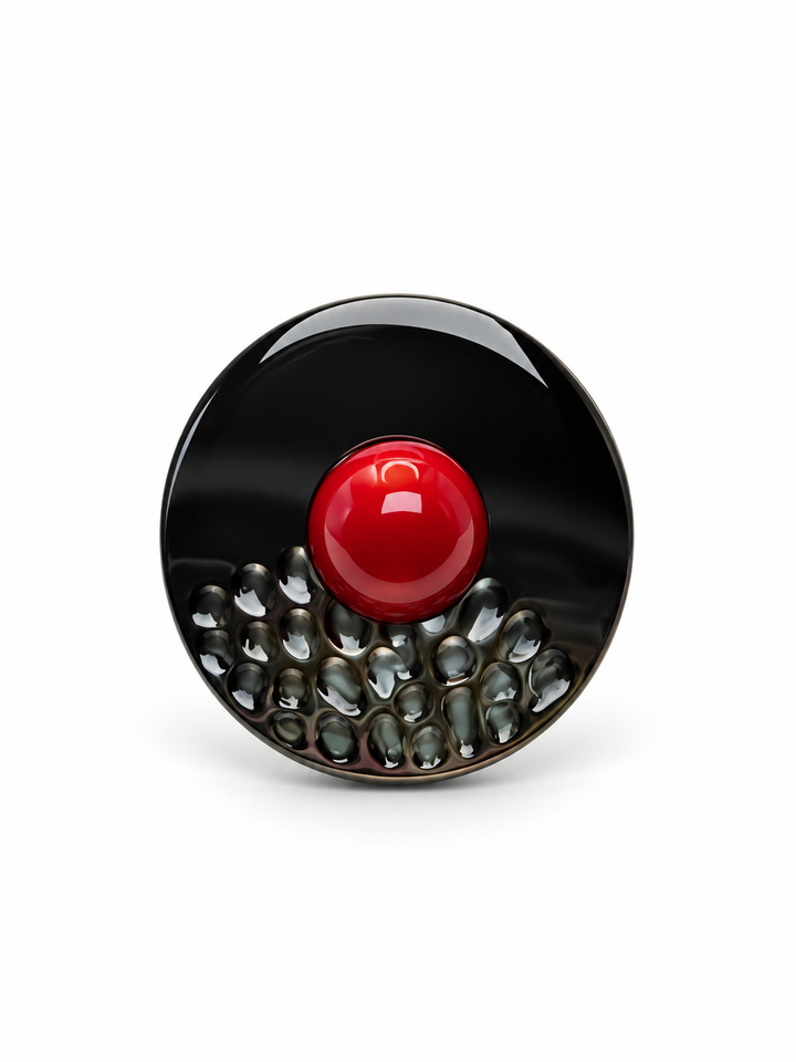 Crimson Eclipse Mother of Pearl Statement Ring
