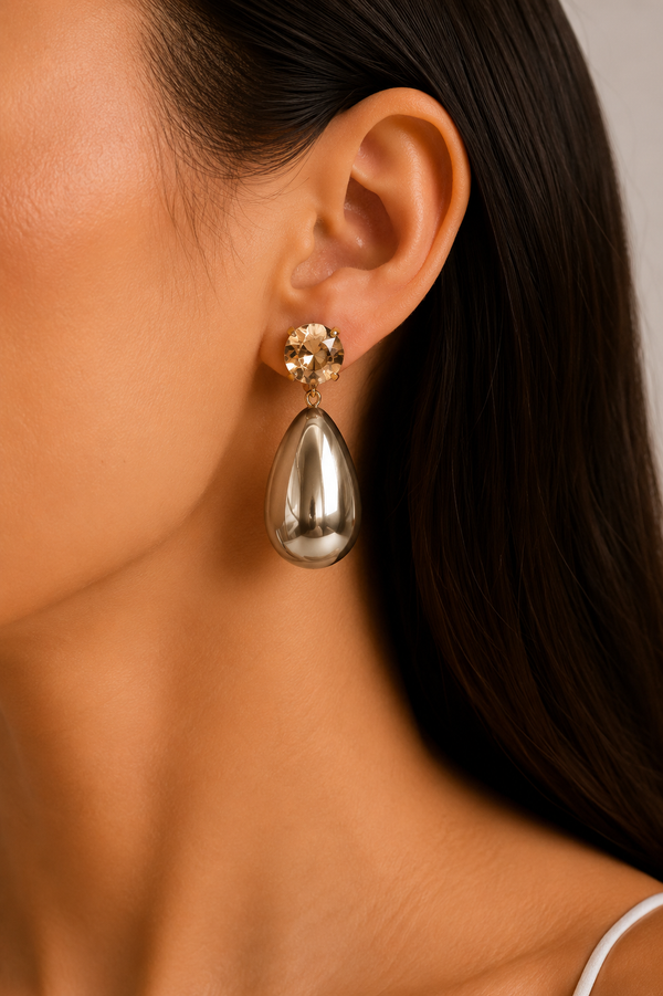 Ms Allure Bold Beauty Earrings — black and gold-tone resin earrings with an elegant, feminine finish.