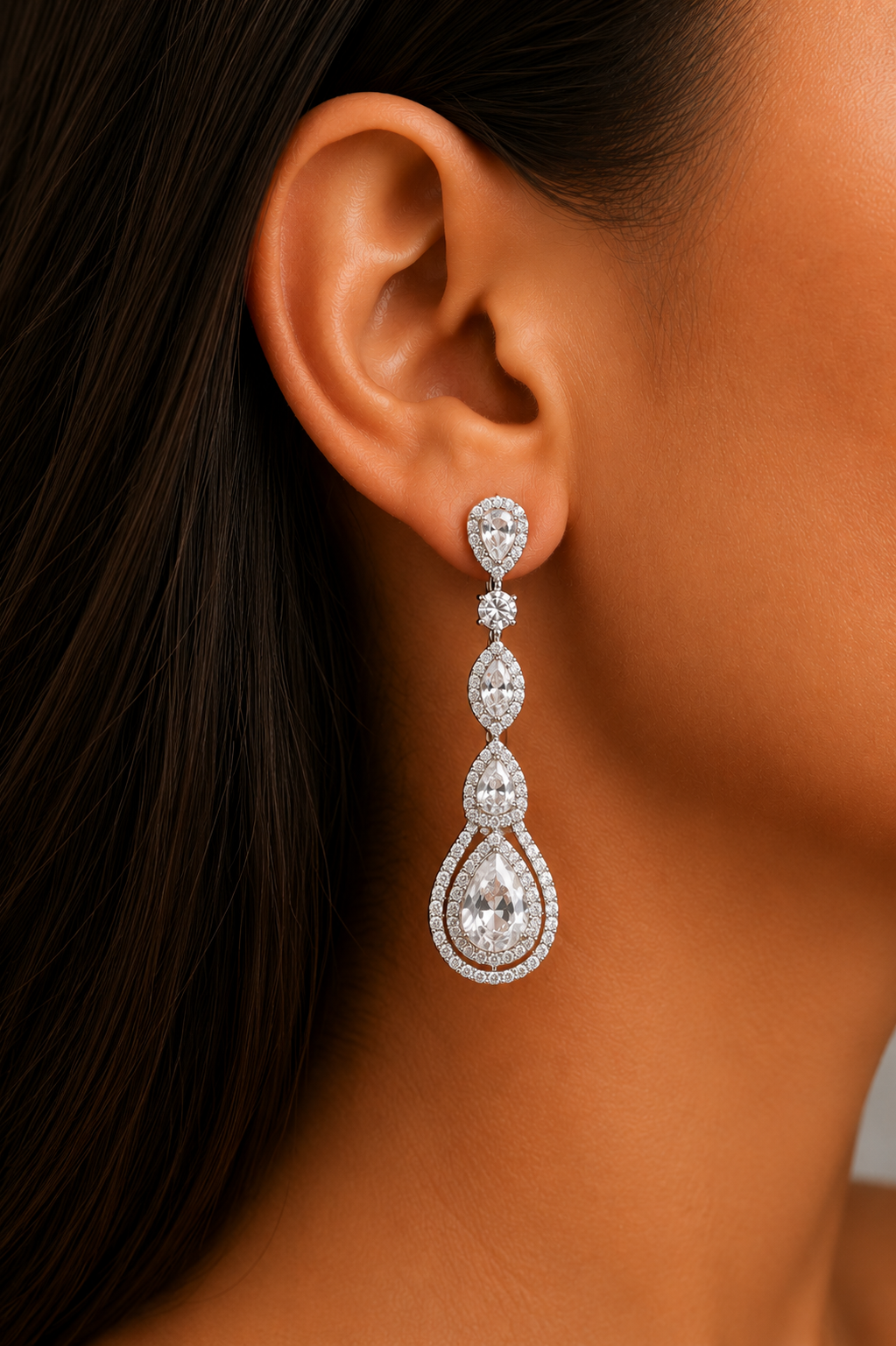 Ms Allure Grammy Earrings — silver-tone cubic zirconia earrings with an elegant, feminine finish.
