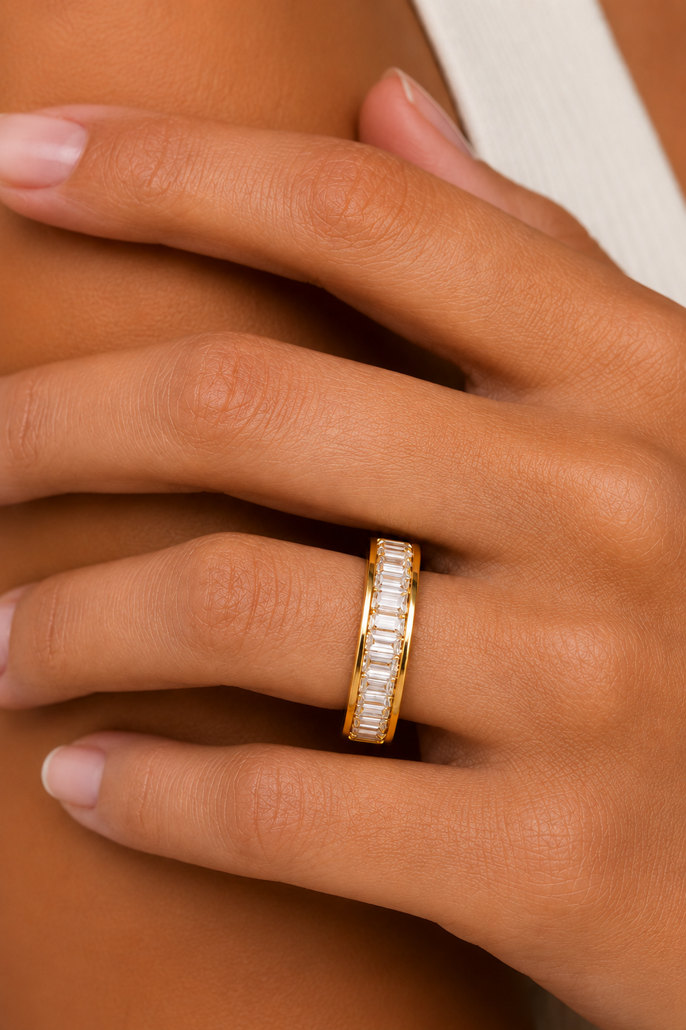 Ms Allure Bling Links Rings — gold-tone cubic zirconia ring with an elegant, feminine finish.