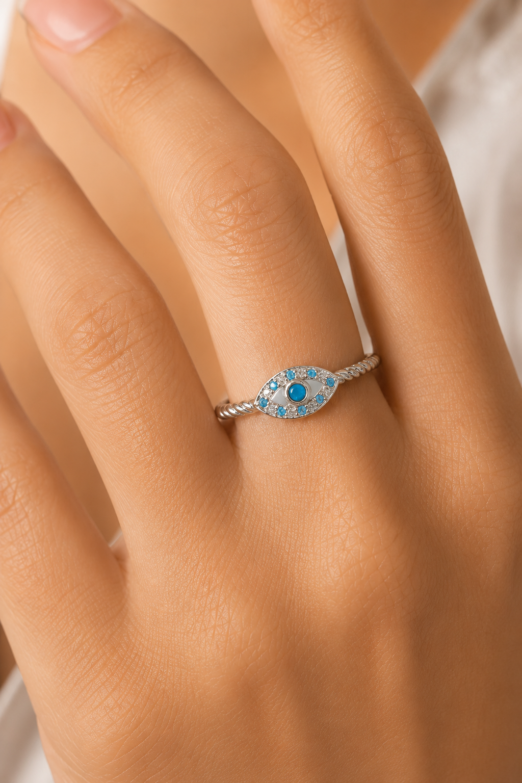 Ms Allure Mati Rings — sterling silver ring with an elegant, feminine finish.