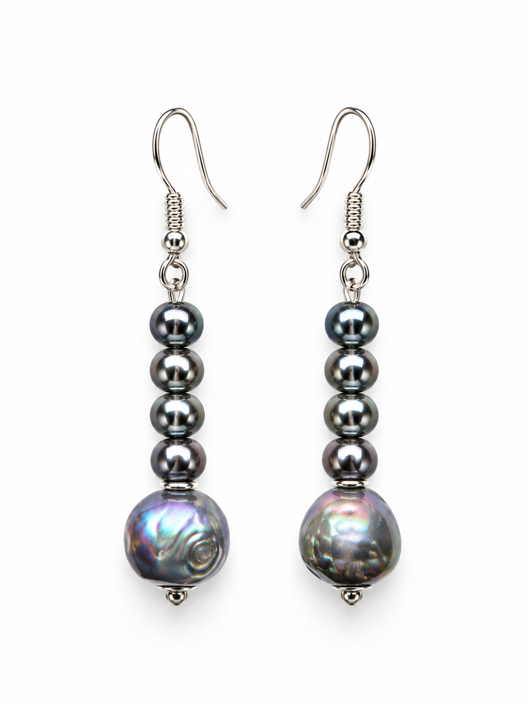 Midnight Lagoon Iridescent Mother of Pearl Necklace & Earrings Set