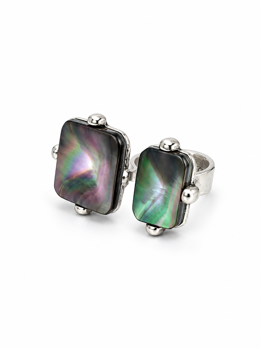 Double Mother-of-Pearl Statement Ring