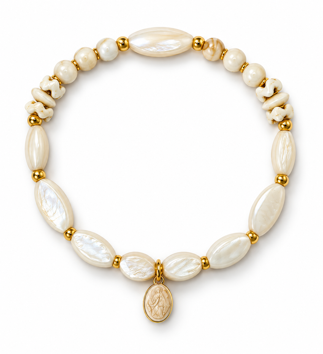 Divine Grace Mother of Pearl Charm Bracelet