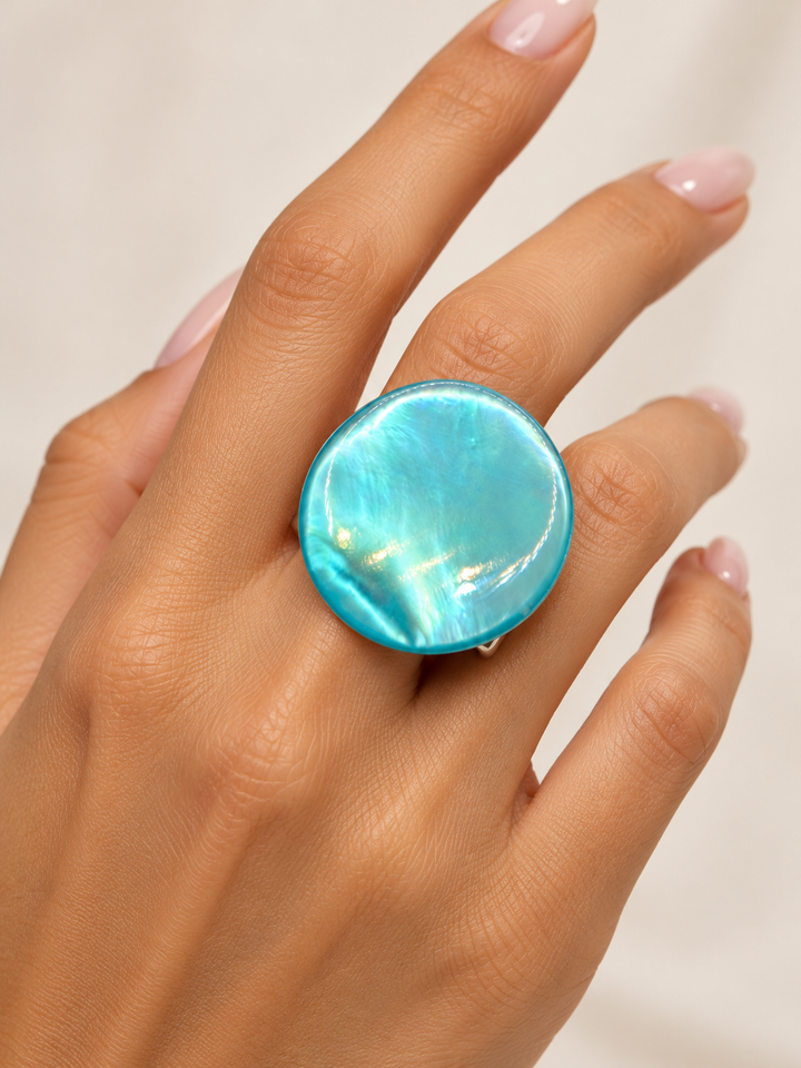 Ocean Blue Cat’s Eye Statement Ring