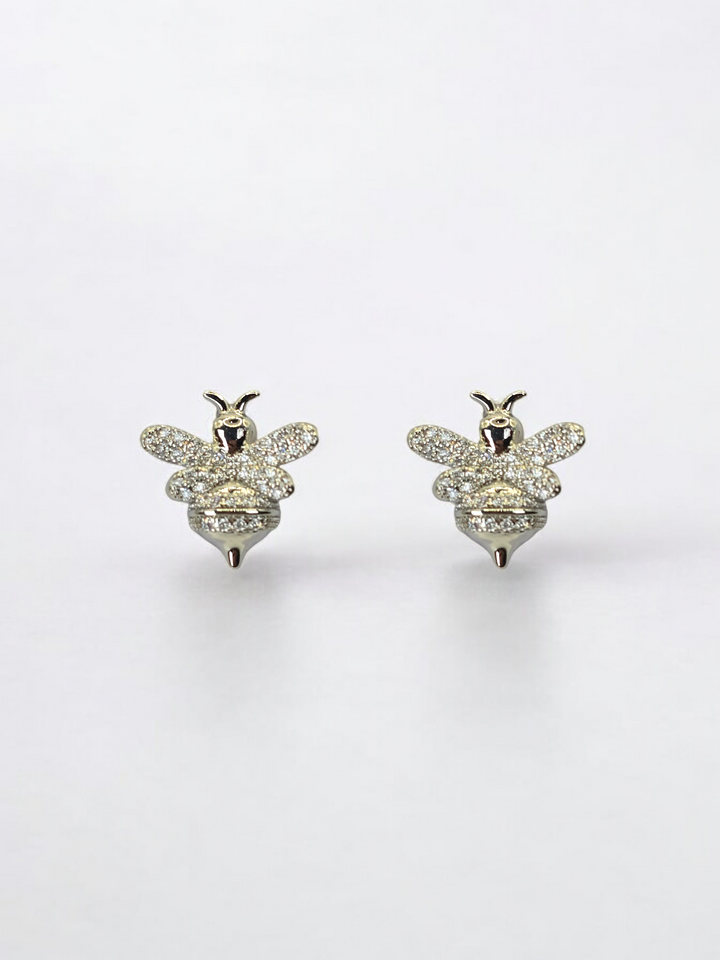 Ms Allure Bee Mee Earrings — silver-tone cubic zirconia earrings with an elegant, feminine finish.