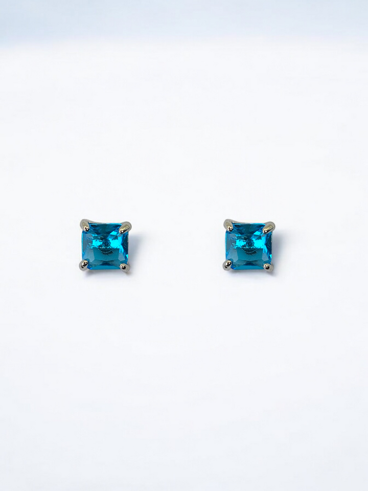 Ms Allure Blueberry Drops — blue and silver-tone cubic zirconia earrings with an elegant, feminine finish.