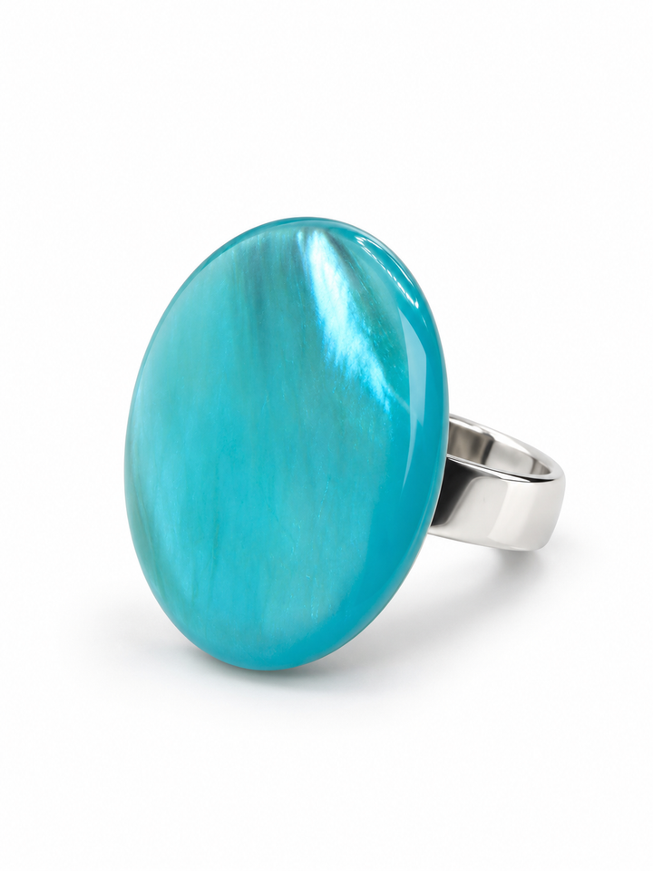 Ocean Blue Cat’s Eye Statement Ring