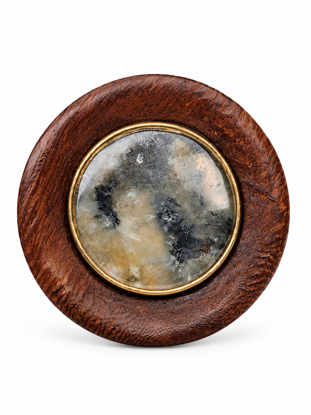 Earth Essence Mother of Pearl & Cassia Wood Statement Ring
