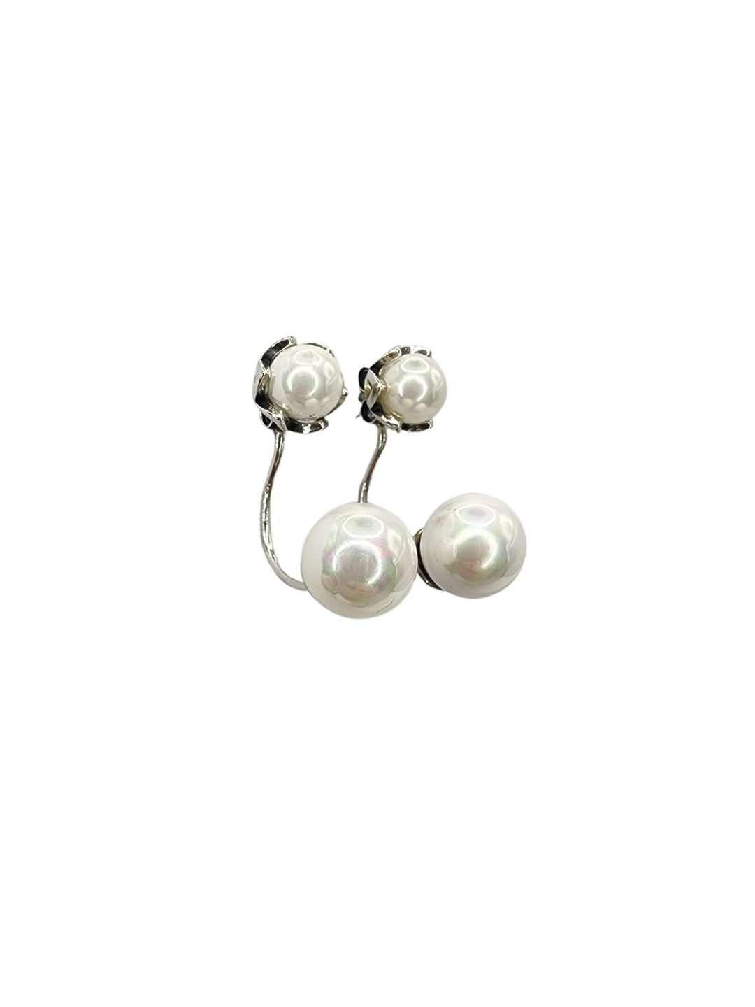 Ms Allure Blooming Pearl Earrings — silver-tone pearl earrings with an elegant, feminine finish.
