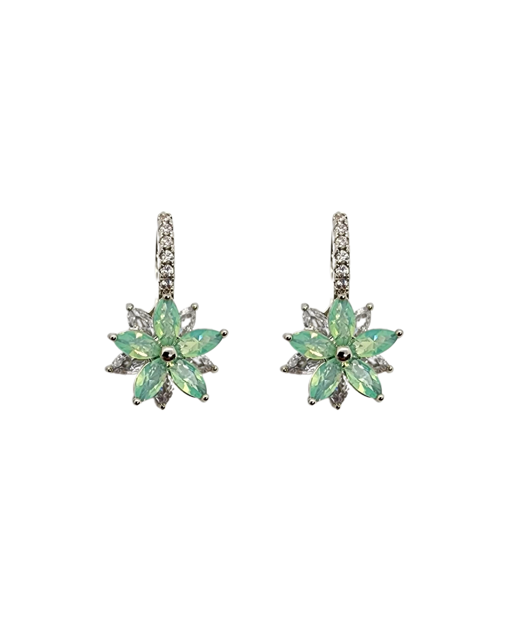 Ms Allure Blossom Earrings — blue cubic zirconia earrings with an elegant, feminine finish.