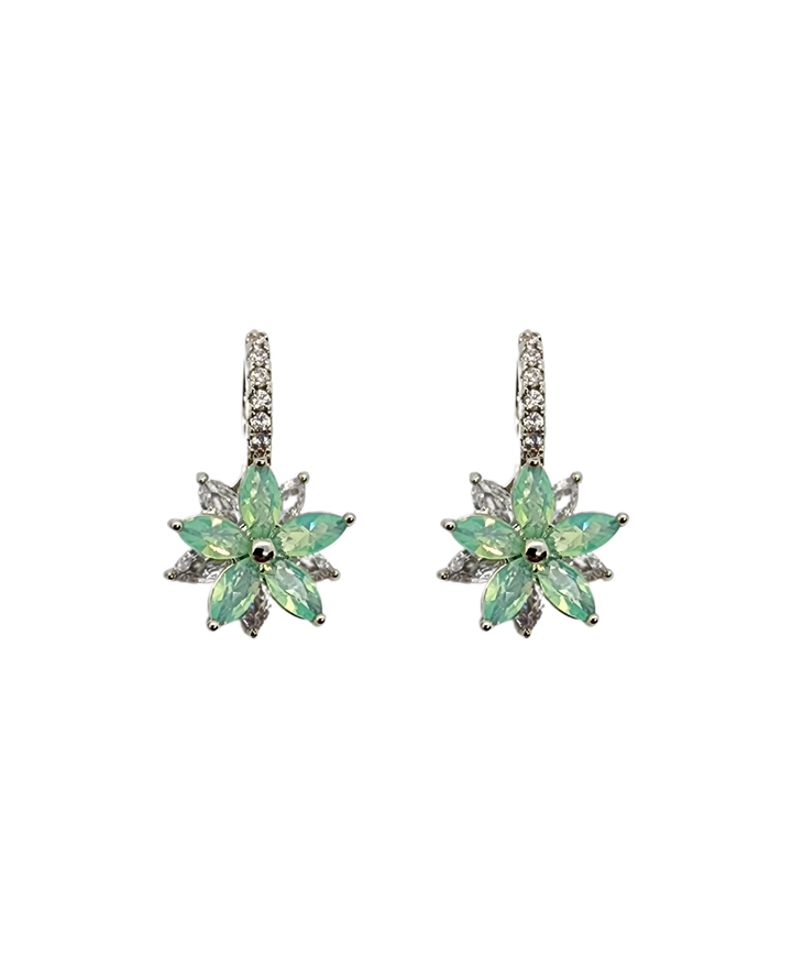 Ms Allure Blossom Earrings — blue cubic zirconia earrings with an elegant, feminine finish.