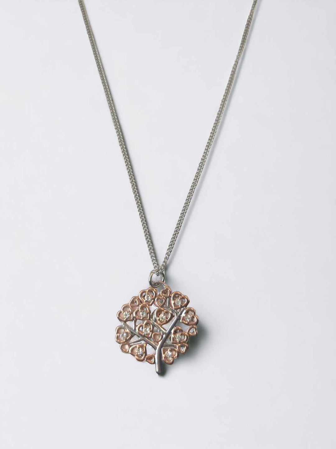 Ms Allure Crystal Life Necklace — rose-gold tone and silver-tone cubic zirconia necklace with an elegant, feminine finish.