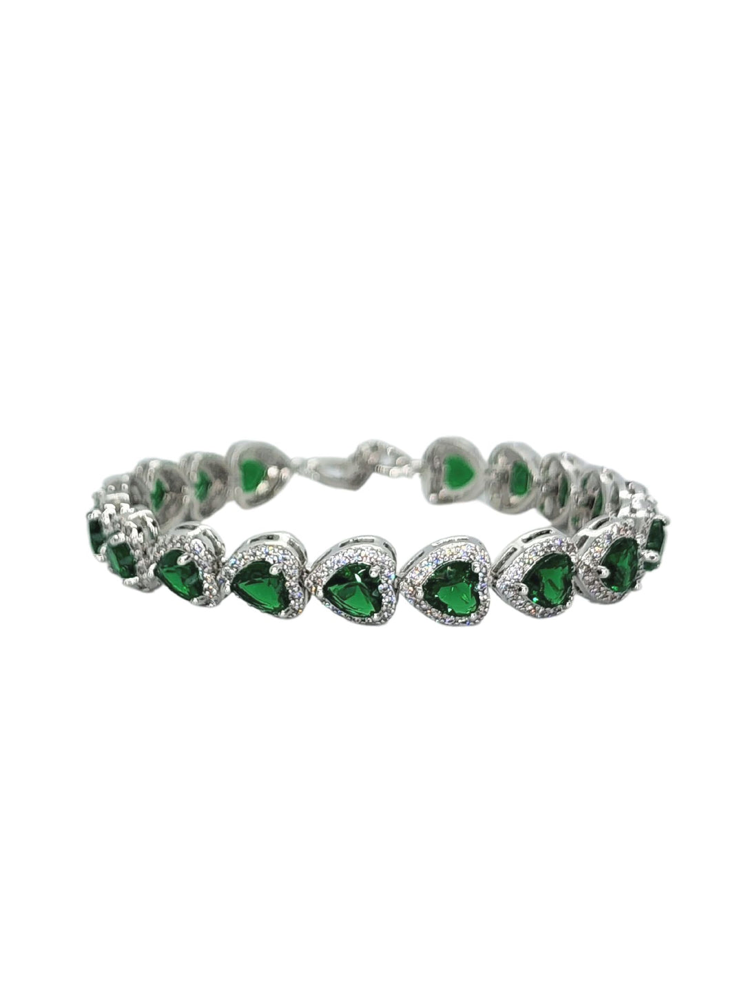 Ms Allure My Green Heart Bracelet — green and silver-tone bracelet with an elegant, feminine finish.