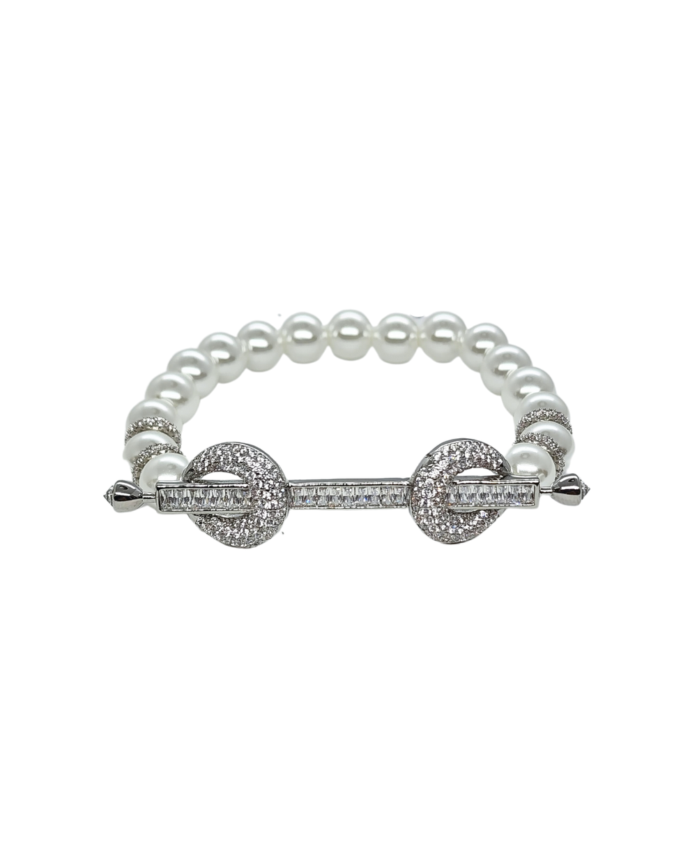 Ms Allure Casablanca Bracelet — silver-tone and white cubic zirconia bracelet with an elegant, feminine finish.