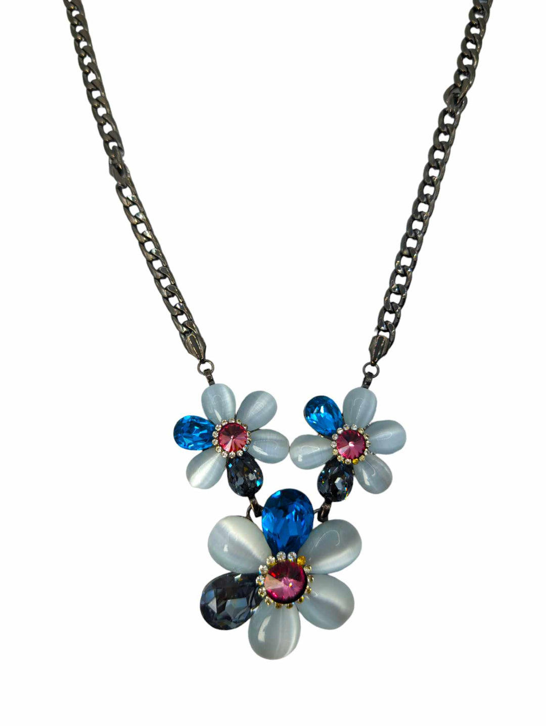 Ms Allure Pretty Blooms Necklace — black cubic zirconia necklace with an elegant, feminine finish.