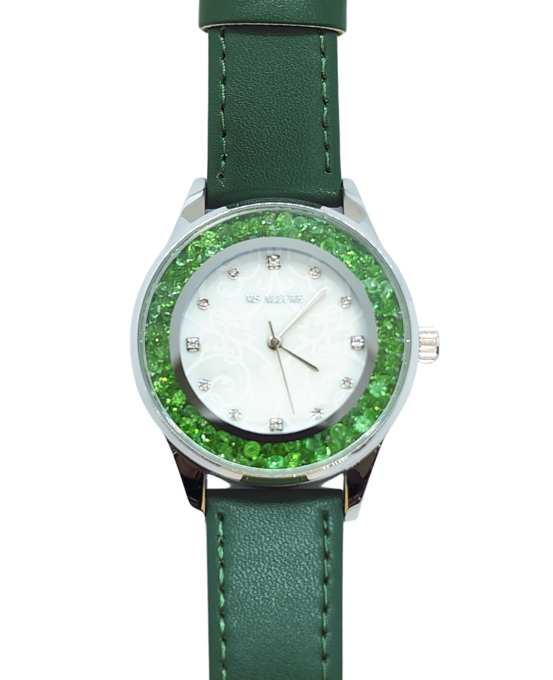 Ms Allure Quarter To Ms A Watch — black watch with an elegant, feminine finish.