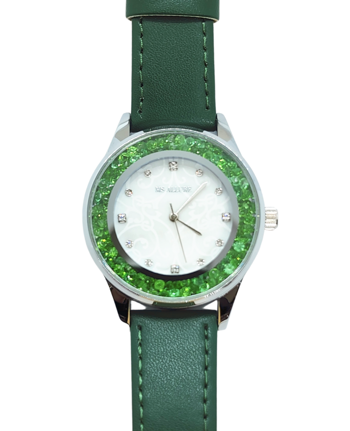 Ms Allure Quarter To Ms A Watch — black watch with an elegant, feminine finish.