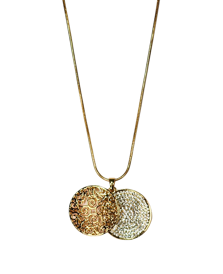 Ms Allure Crystal Cage Necklace — gold-tone cubic zirconia necklace with an elegant, feminine finish.
