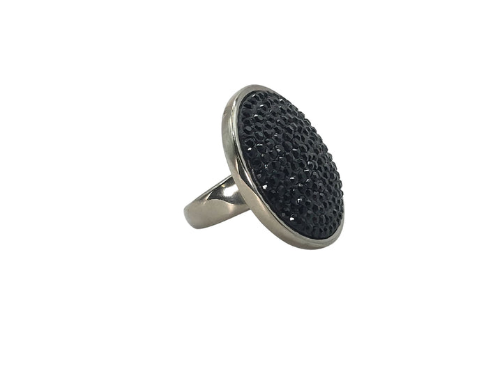 Ms Allure Undercover Hearts Rings — black and silver-tone cubic zirconia ring with an elegant, feminine finish.