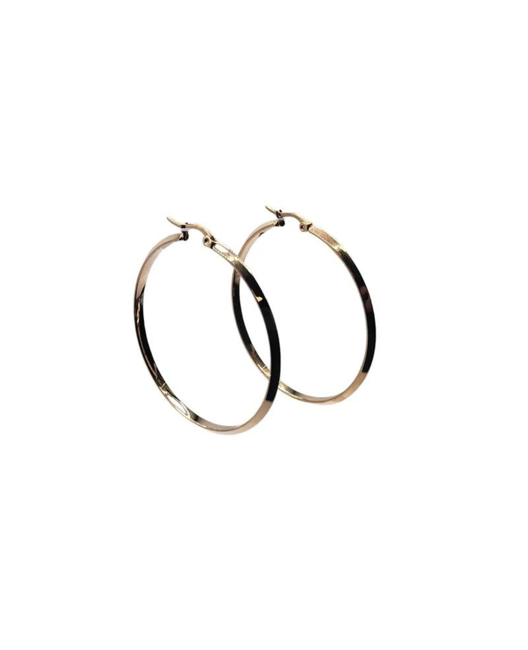 Ms Allure Cutting Edge Earrings — rose-gold tone titanium earrings with an elegant, feminine finish.