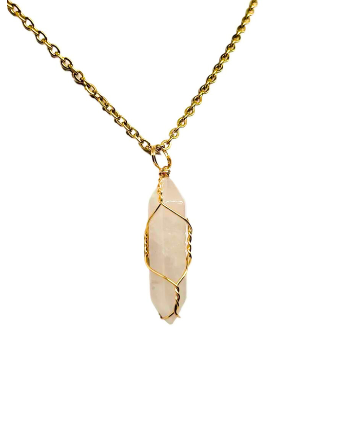 Ms Allure Power Stone Necklace — black and gold-tone necklace with an elegant, feminine finish.