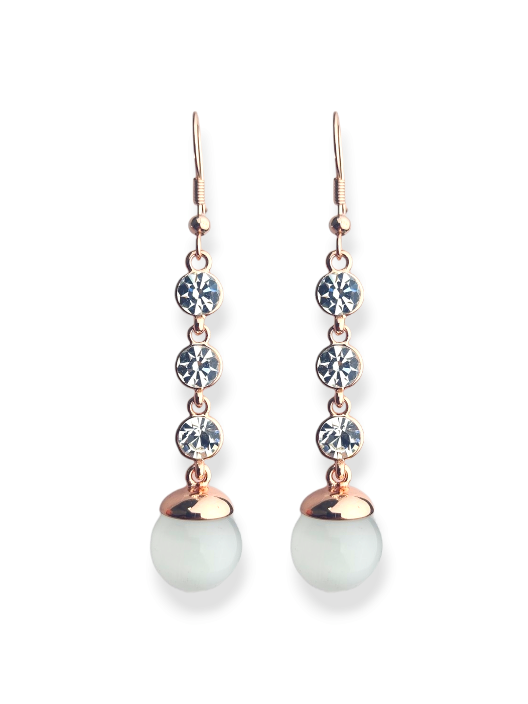 Ms Allure Attraction Earrings — rose-gold tone crystal earrings with an elegant, feminine finish.