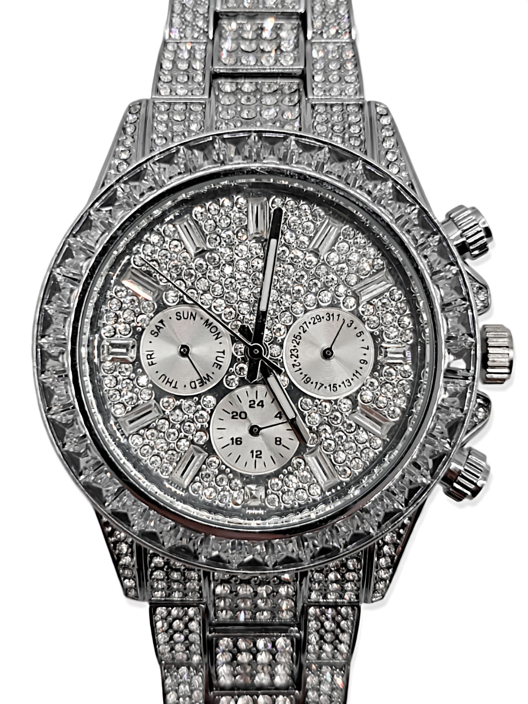 Ms Allure Prime Time Watch — silver-tone cubic zirconia watch with an elegant, feminine finish.