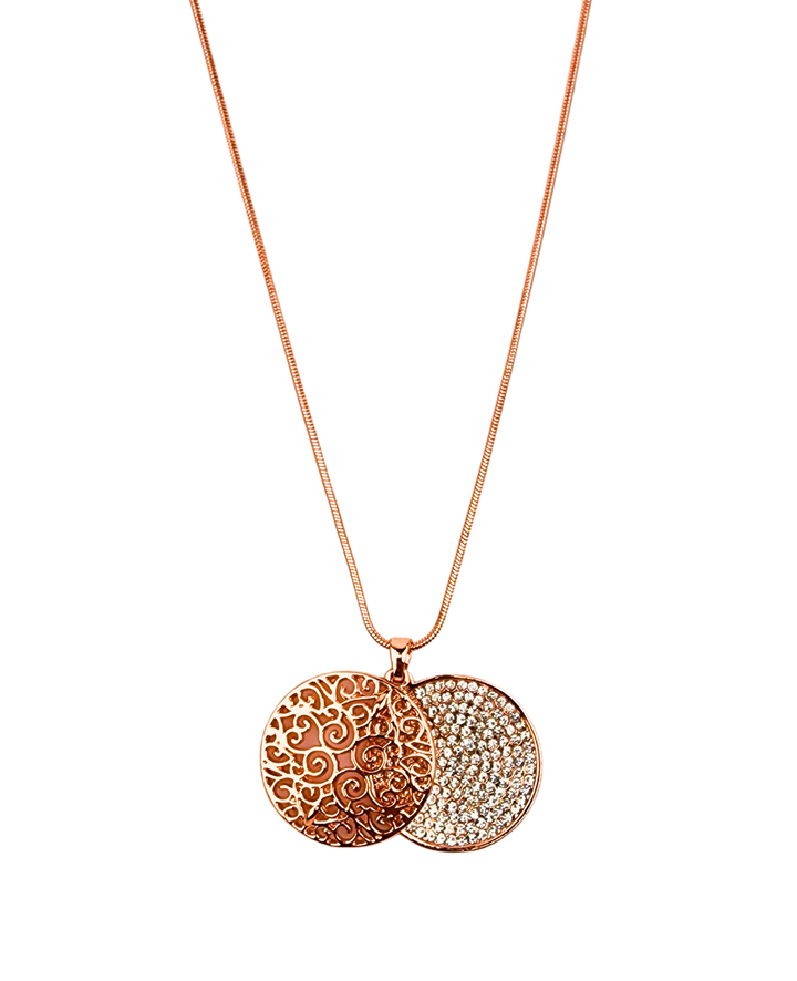 Ms Allure Crystal Cage Necklace — gold-tone cubic zirconia necklace with an elegant, feminine finish.