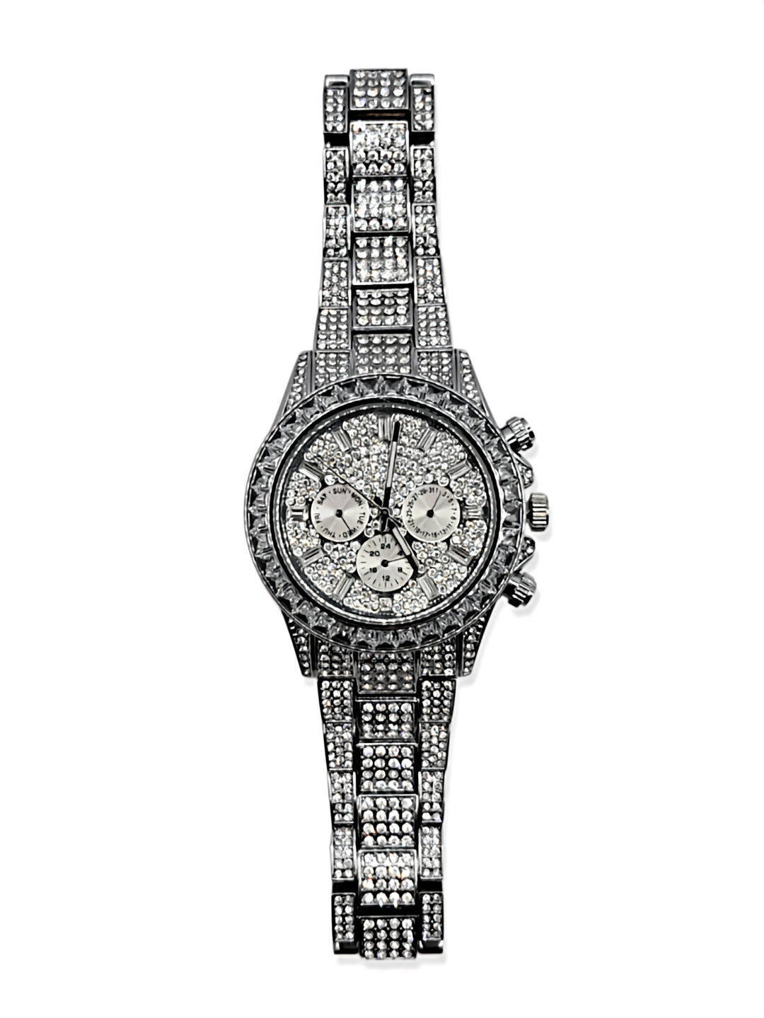 Ms Allure Prime Time Watch — silver-tone cubic zirconia watch with an elegant, feminine finish.