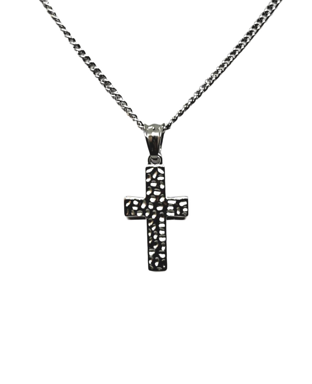 Ms Allure Sacred Necklace — silver-tone titanium necklace with an elegant, feminine finish.