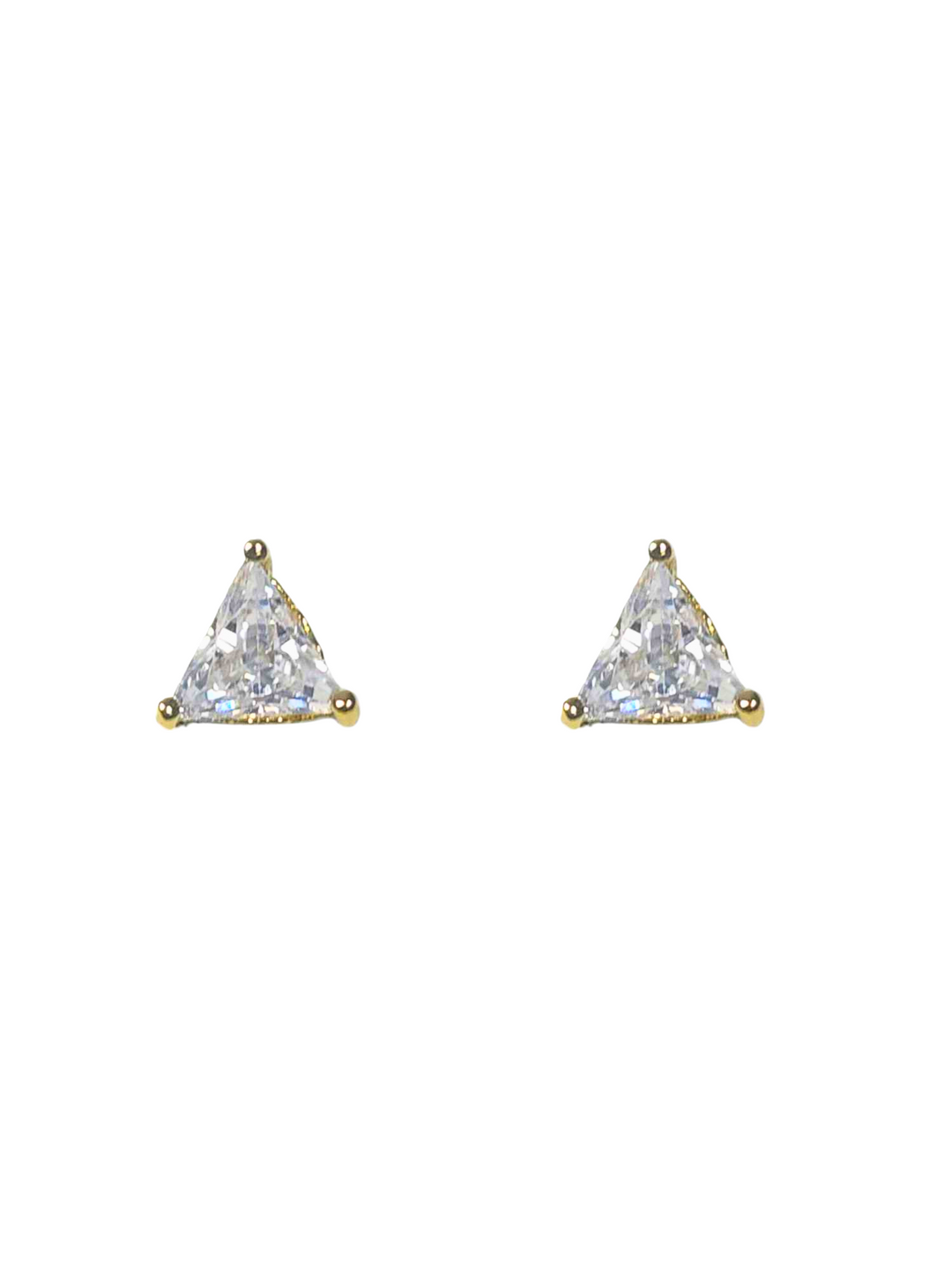 Ms Allure Pyramid Stud Earrings — gold-tone cubic zirconia earrings with an elegant, feminine finish.