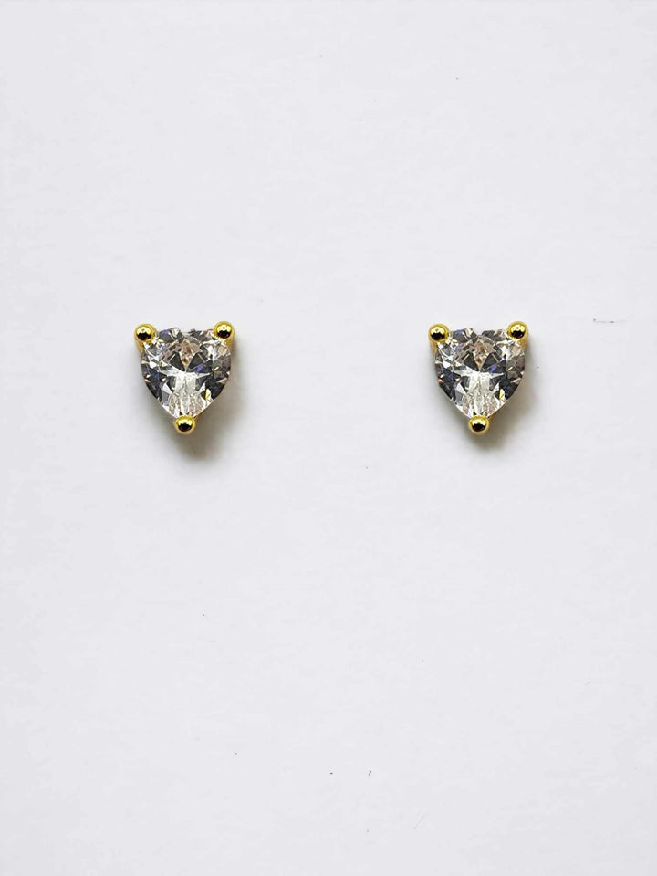 Pair Of Hearts Gold Earrings