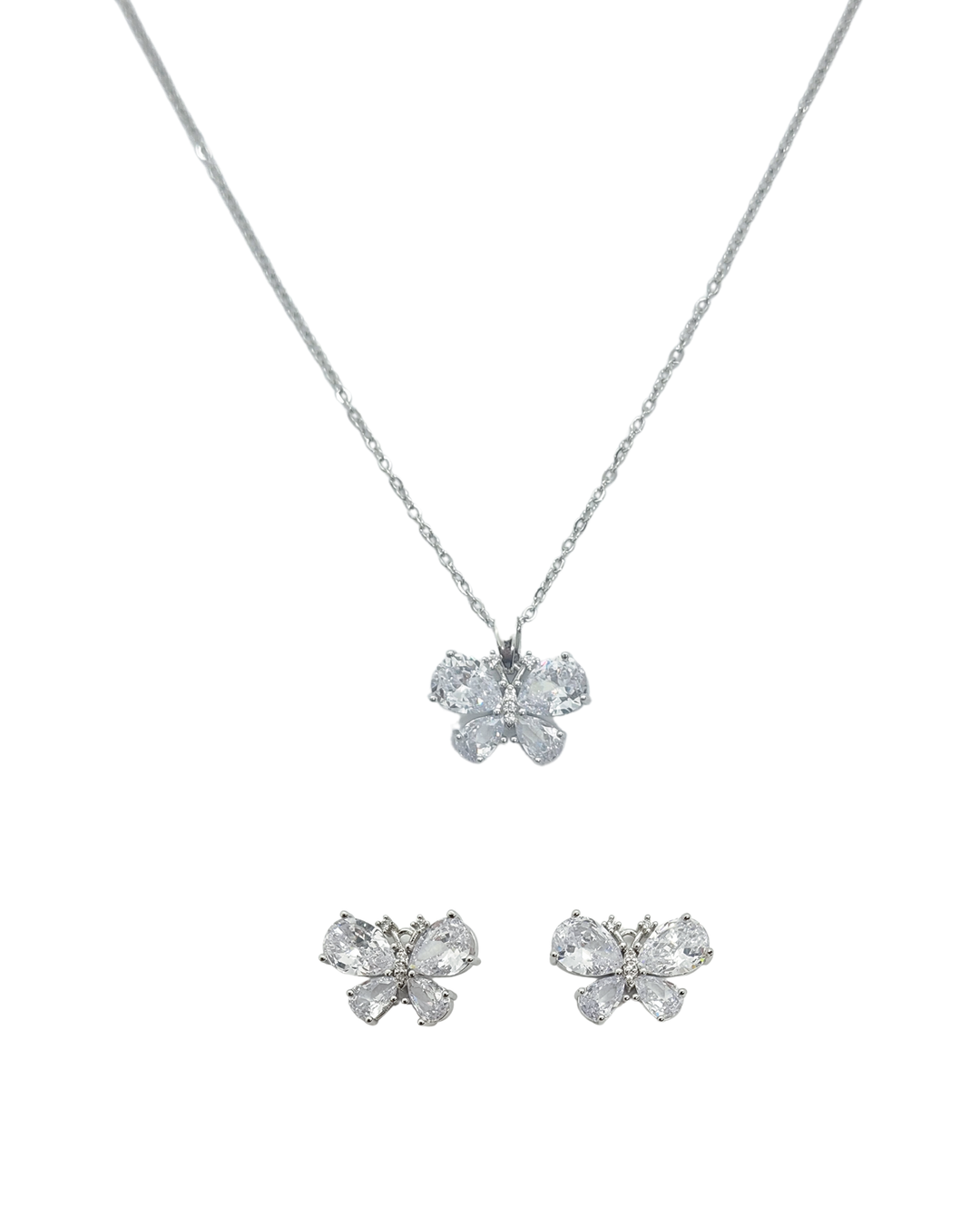 Ms Allure Exquisite Hope Set — green and silver-tone cubic zirconia coordinated jewellery set with an elegant, feminine finish.