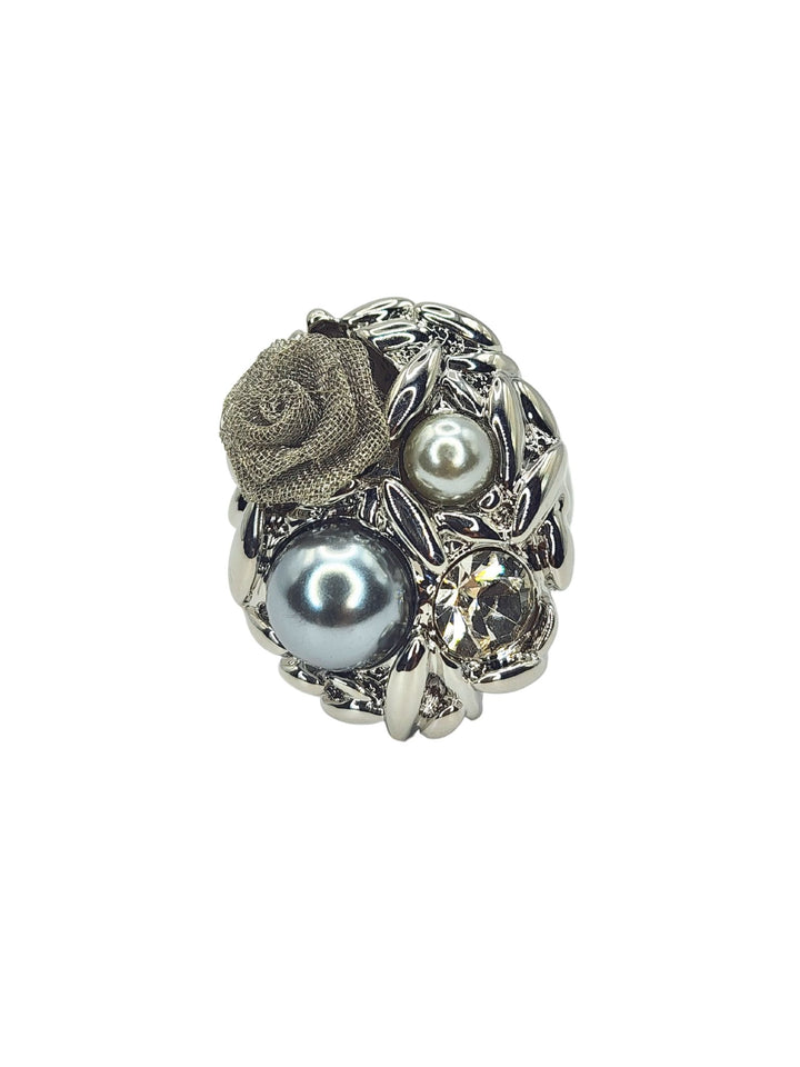 Ms Allure Snow Fall Rings — silver-tone cubic zirconia ring with an elegant, feminine finish.