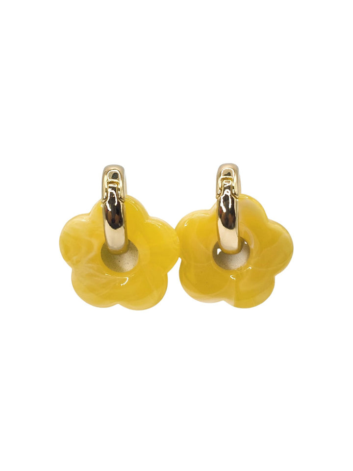 Ms Allure Flowers Bloom Earrings — blue and gold-tone earrings with an elegant, feminine finish.
