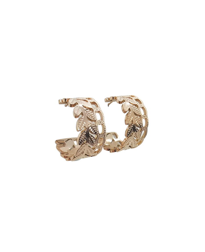 Ms Allure Civic Bay Earrings — rose-gold tone stainless steel earrings with an elegant, feminine finish.